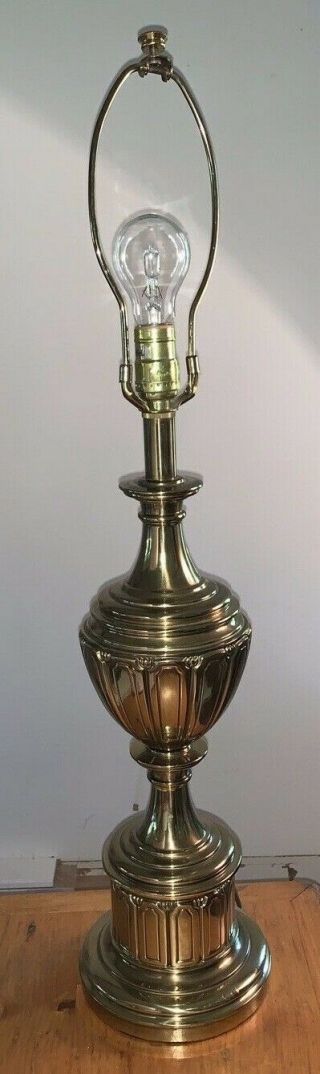 Vintage Stiffel Table Lamp Solid Brass Traditional Trophy Design