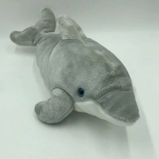 Seaworld Bottlenose Vintage Dolphin Plush Grey Flipper Stuffed Animal 19” 6