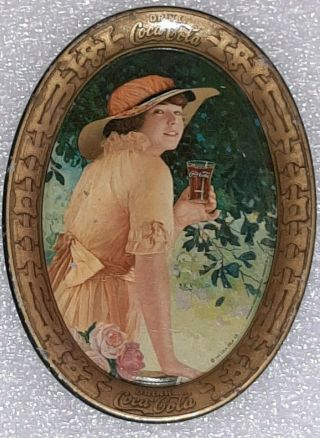 Vg,  1916 Coca - Cola Tip Tray " Elaine "
