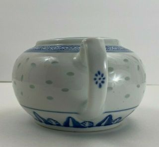 Vintage Decorative Chinese Jingdezhen Porcelain Rice Grain Blue & White Teapot 2