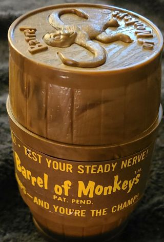 Vintage Barrel Of Monkeys,  1966 Lakeside - 12 Chimps/ Label 8312