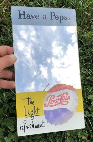 Vintage Beeco Pepsi Cola Advertising Mirror Light Refreshment Soda Pop Sign G148 3