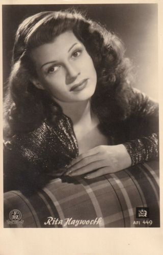 Rita Hayworth - Hollywood Movie Star/actress Glamour 1950s Fan Photocard