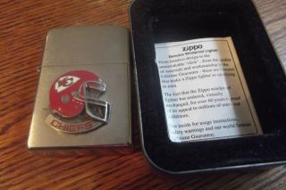 Kansas City Chiefs Vintage Zippo Lighter Old Stock