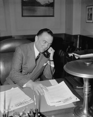 Fbi Director J Edgar Hoover Glossy 8x10 Photo Photograph Reprint