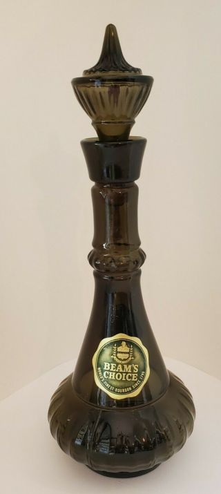 1964 Jim Beam Genie Bottle " I Dream Of Jeannie " Smoke Green Decanter Pre - Owned