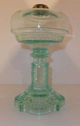 1880 - 1890 Aquarius Aqua Blue Green Table oil lamp 3