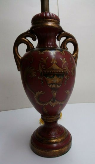 Bombay Company Urn Porcelain Table Lamp 3 - Way Red/gold/black