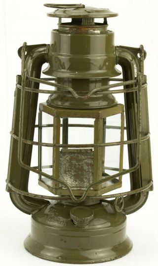 Vintage Lantern Meva 863 Pre - War Ww2 Made In Czechoslovakia Kerosene Storm Lamp