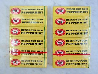 VTG Beech - Nut Peppermint Chewing Gum 12 PACK W/5 STICKS EACH NOS 3