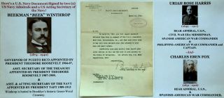 Spanish American War Navy Commander Admiral Governor Puerto Rico Letter Signed