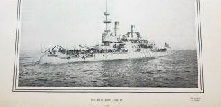 Large 17 " X 11 " Photo Battleship Oregon Spanish American Navy War Muller B2
