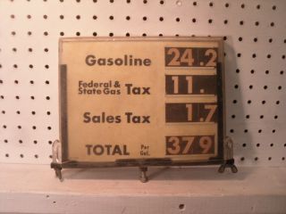Gas Pump Price Box Sign With Card Insert York Ny State 1950s 24.  2 C/gal