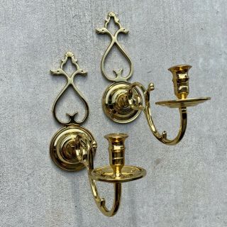 Virginia Metalcrafters Colonial Williamsburg Brass Candle Sconces Cw16 - 3