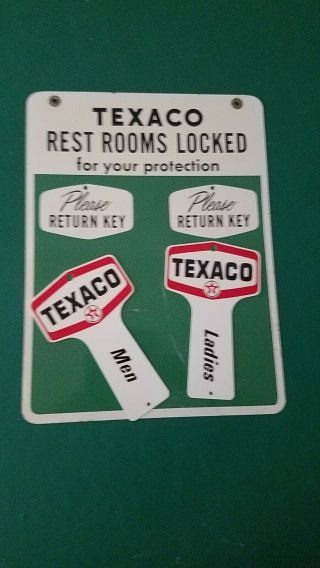 Texaco Restroom Sign &key Fobs
