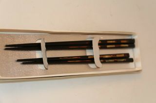 Vtg.  Laquer Inlaid Mother Of Pearl Chop Sticks - - Set Of 8 - Japan