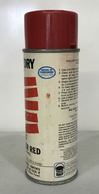 Vintage Fuller O’brien Spray Paint Can Fire Cracker Read With Paper Label 2
