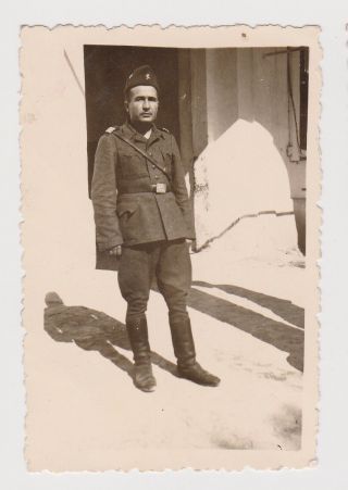 Bulgarian Ww2 Occ Greece Soldier Vintage Orig Photo Xanthi - Photographer (47789)