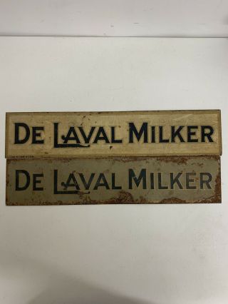 2 1947 Double Sided Metal De Laval Milker Signs.  Advertising