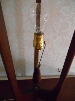 MID CENTURY DANISH MODERN TEAK TABLE LAMP SHADE 2