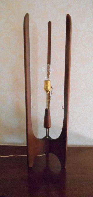 MID CENTURY DANISH MODERN TEAK TABLE LAMP SHADE 3