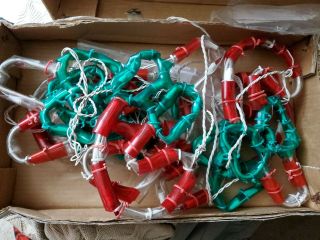 Mr.  Christmas vintage Set of 6 Candy Cane Mini Sculpture String Lights 1994 3