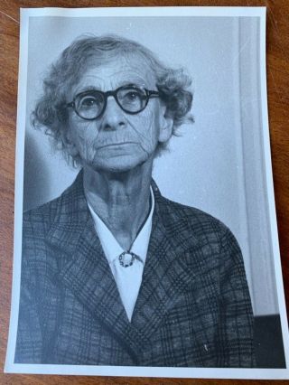 Vintage B&w Photograph - Photo Shoot Of Old Woman Model W/ Glasses 1968