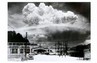 Nagasaki Atomic Bomb Blast Photo Japan Ground Level,  Fat Man Nuclear Detonation