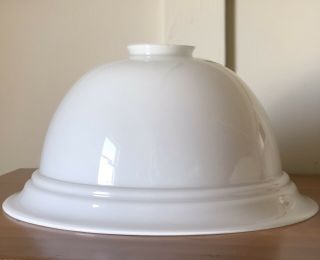 Reserved 2 Large Opaque White Milk Glass Industrial Pendant Light Shade