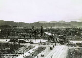 Hiroshima Atomic Bomb Destruction Photo Japan Near Ground Zero Nuclear Blast