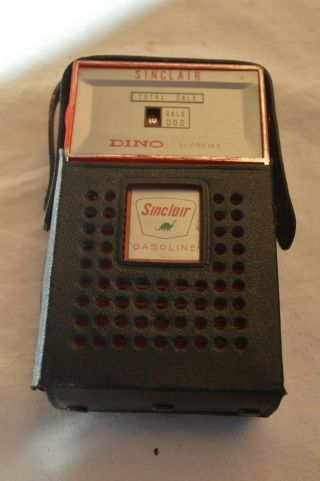 VINTAGE SINCLAIR GAS PUMP 6 TRANSISTOR ADVERTISNG RADIO W/ORIGINAL BOX 1623 DINO 2