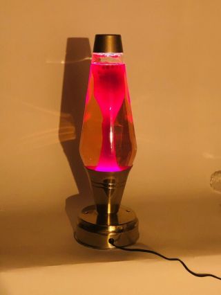 Lantern Lava Lamp 1970’s Rare Mid Century Modern Mcm Brass Magenta Hot Red 15”