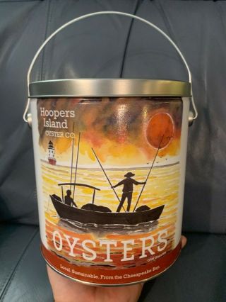 Hoopers Island Oyster Co.  1 Gallon Can Heritage Series Tin 3 Sunrise On The Bay