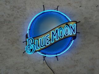 Blue Moon Logo Neon Light Sign