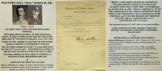 Wwi/wia San Juan Hill Spanish American War 10th Cavalry General Document Signed