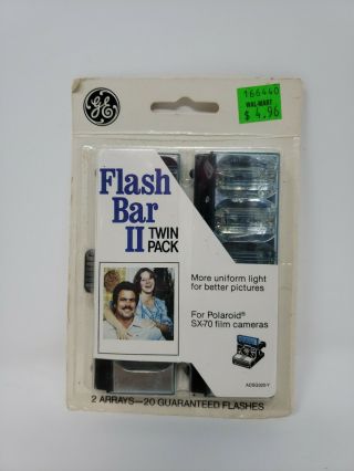 Ge Flash Bar Ii Twin Pack For Polaroid Sx - 70 Film Cameras Nos 20 Flashes 2 Vntg