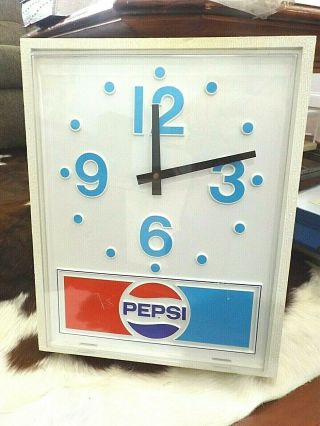Vintage Pepsi Wall Clock Square Advertising Sign