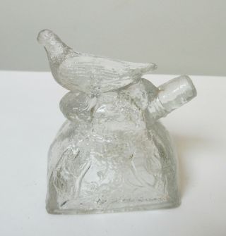 Antique Glass Candy Container Bird On Mount