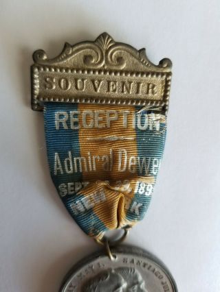 1899 Admiral Dewey Souvenir Reception Medal Spanish American War 3