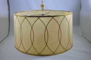 Mid Century Gold Tone Lamp Shade Fiberglass Modern Atomic Vintage Mcm