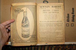 1922 Grantville Newnan Senoia Georgia Telephone Directory GA Chero Cola Ad Rare 3