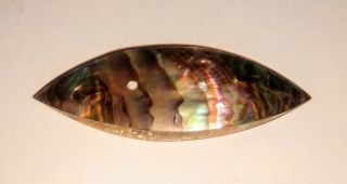 Vintage - Antique Mother Of Pearl Abalone Tatting Shuttle 2.  5 " Long X.  75 " Wide