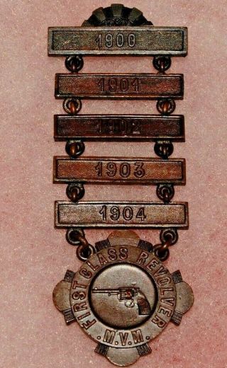 Mvm Massachusetts Volunteer Militia Marksman Medal 1st Class,  1900 - 04 (0138)
