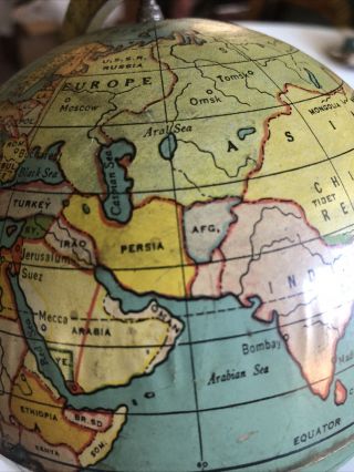 Vintage Metal Tin J.  Chien & Co World Globe Small Pre 1935 Persia 3
