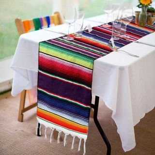 Mexican Table Runner Saltillo Blanket Hot Rod Throw Yoga Picnic Tablecloth Rug