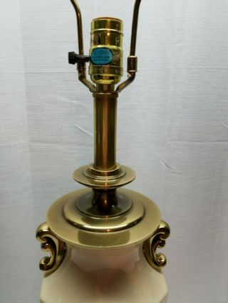 Vintage Mid Century Hollywood Regency Stiffel Brass Accent Table Lamp Light 60s 3