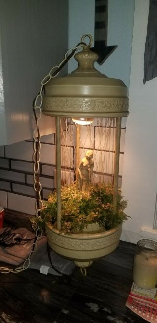 Vintage Hanging Mineral Oil Rain Lamp Nude Greek Goddess
