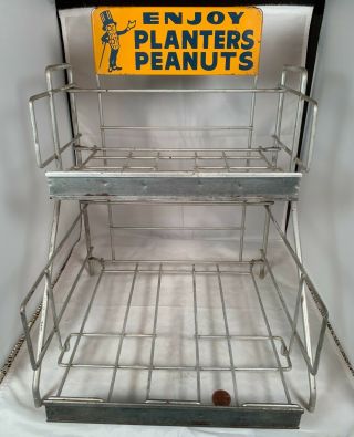 Vintage 1940’s Planters Peanut Two Shelf Display Rack