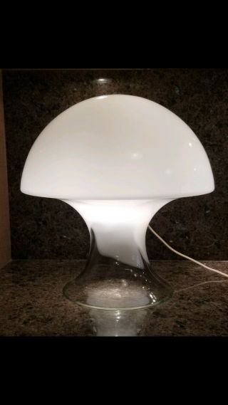 Vintage Mid Century Modern Italian Vistosi Murano Glass Mushroom Table Lamp