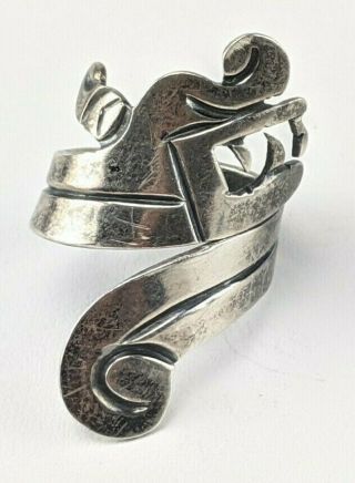 Vintage A Cazares Mexico Sterling Silver Ring Size 7 Adjustable